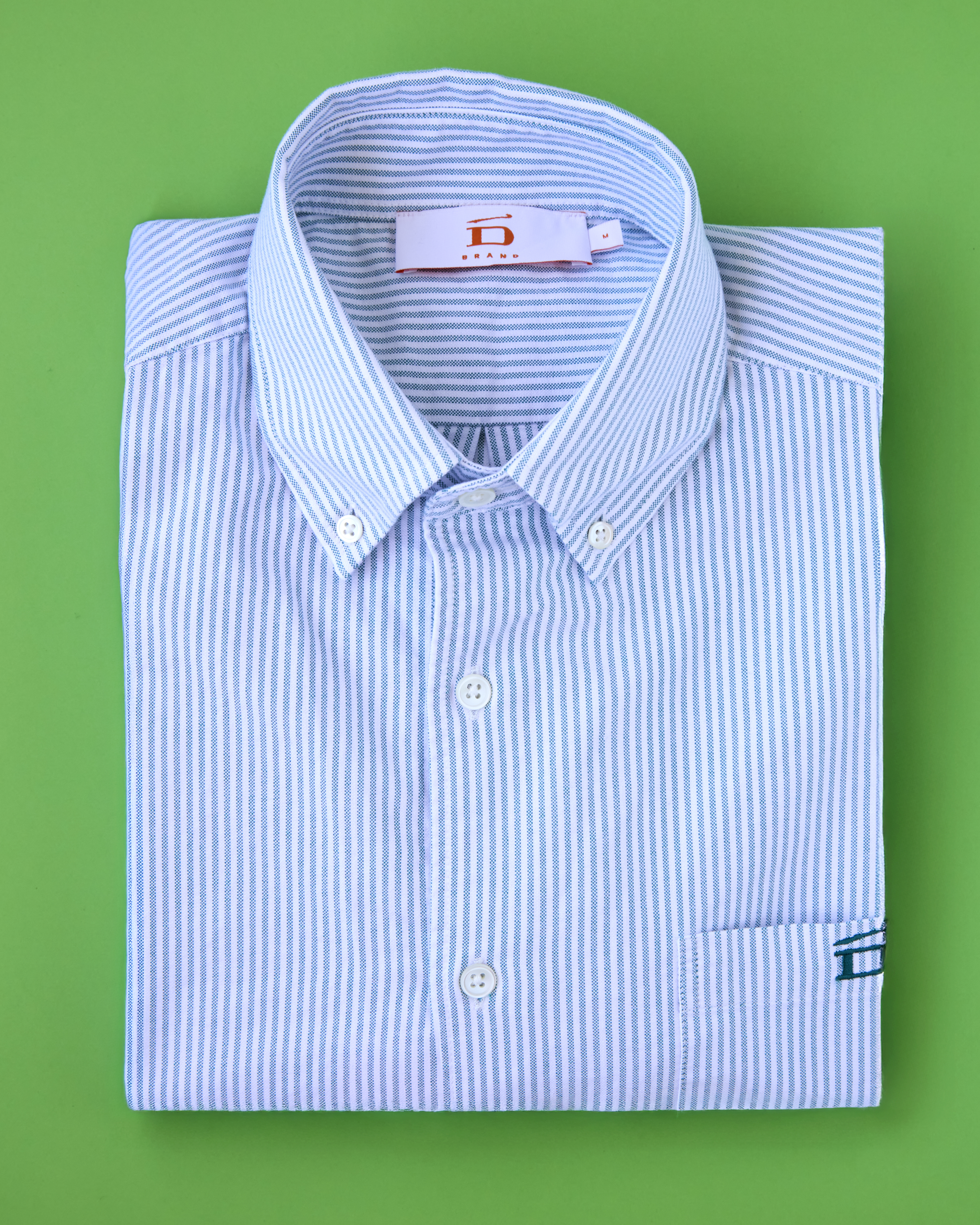 Pinstripe Oxford Shirt Moss Green